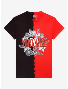 Nirvana Heart & Flowers Split-Dye Boyfriend Fit Girls T-Shirt, , hi-res
