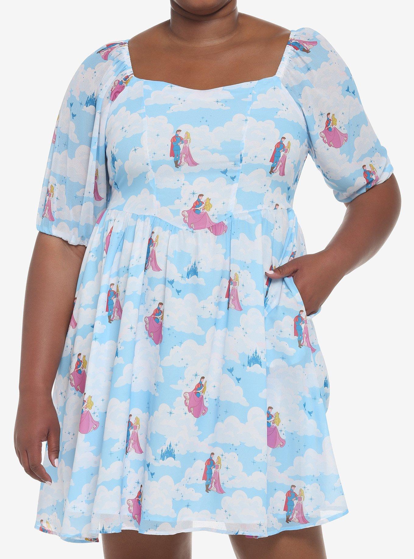 Disney Sleeping Beauty Clouds Long-Sleeve Dress Plus Size, MULTI, hi-res