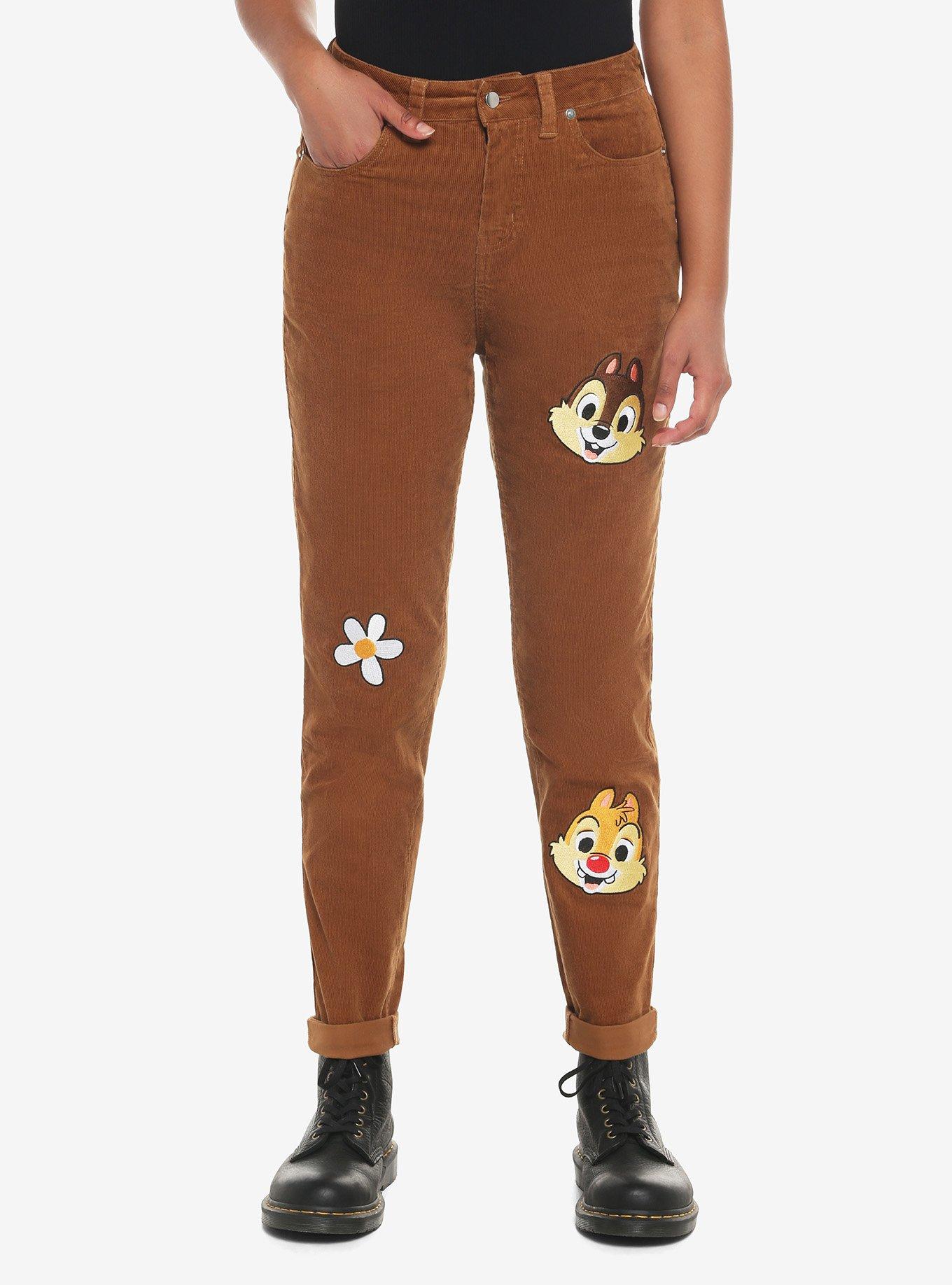 Disney Chip 'N' Dale Embroidered Corduroy Mom Jeans, MULTI, hi-res