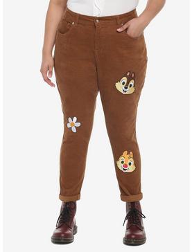 Disney Chip 'N' Dale Embroidered Corduroy Mom Jeans Plus Size, , hi-res