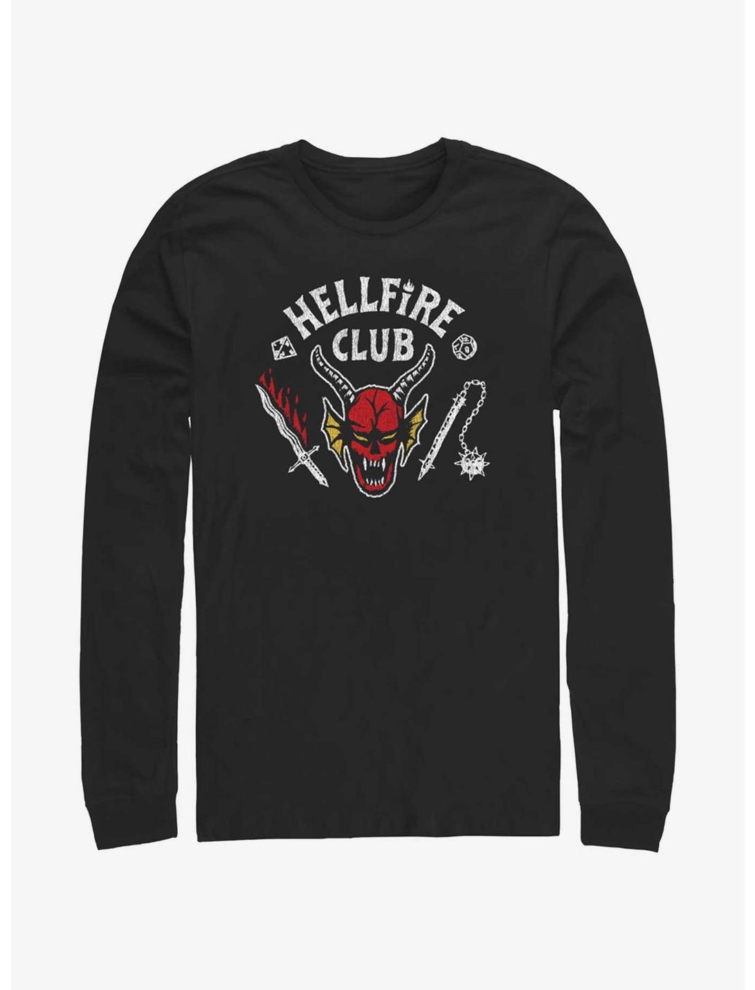 Stranger Things Hellfire Club Long-Sleeve T-Shirt, BLACK, hi-res