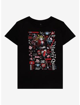 DC Comics Harley Quinn Illustration Icons Boyfriend Fit Girls T-Shirt, , hi-res