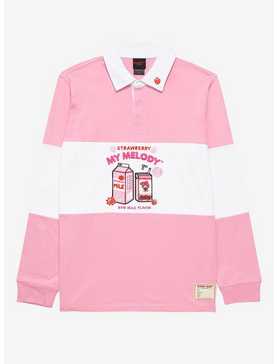 Sanrio My Melody Strawberry Milk Embroidered Rugby Shirt - BoxLunch Exclusive, , hi-res