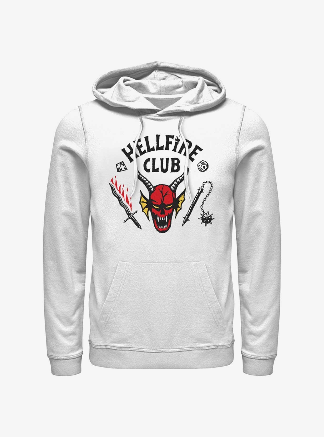 Stranger Things Hellfire Club Logo Hoodie, WHITE, hi-res