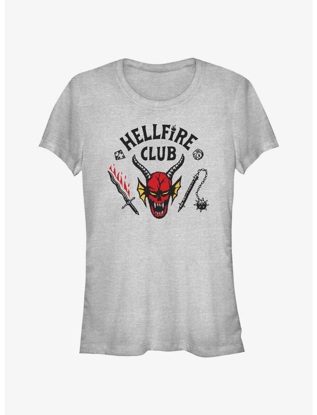 Stranger Things Hellfire Club Logo Girls T-Shirt, ATH HTR, hi-res