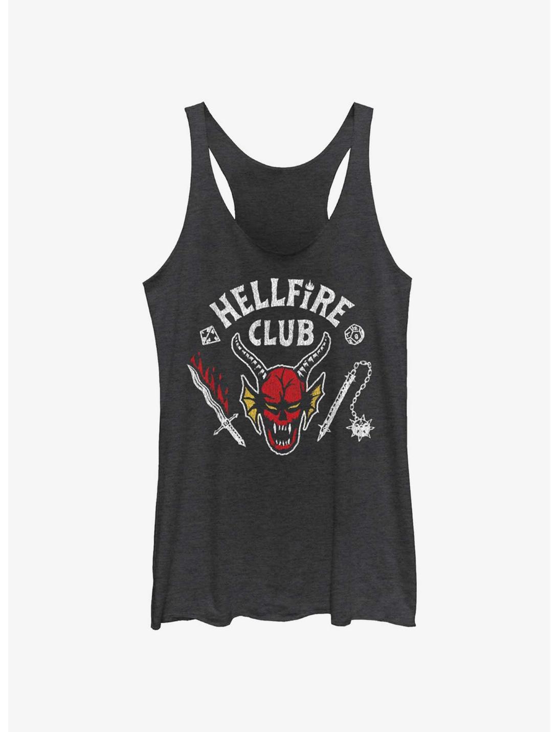 Stranger Things Hellfire Club Logo Girls Tank Top, BLK HTR, hi-res