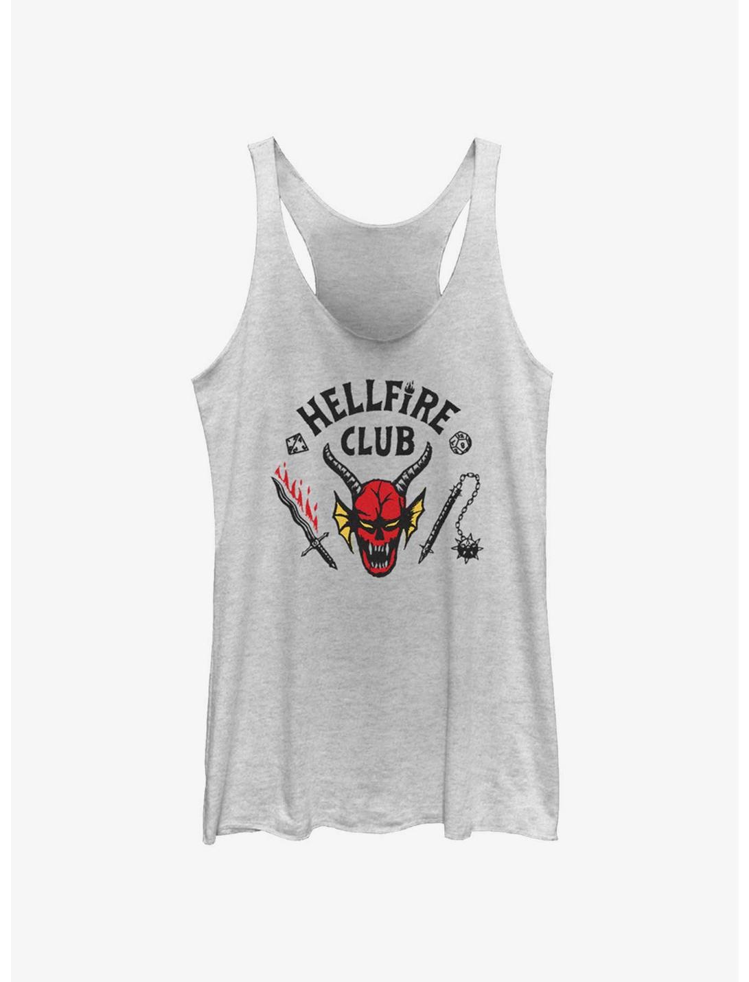 Stranger Things Hellfire Club Logo Girls Tank Top, WHITE HTR, hi-res