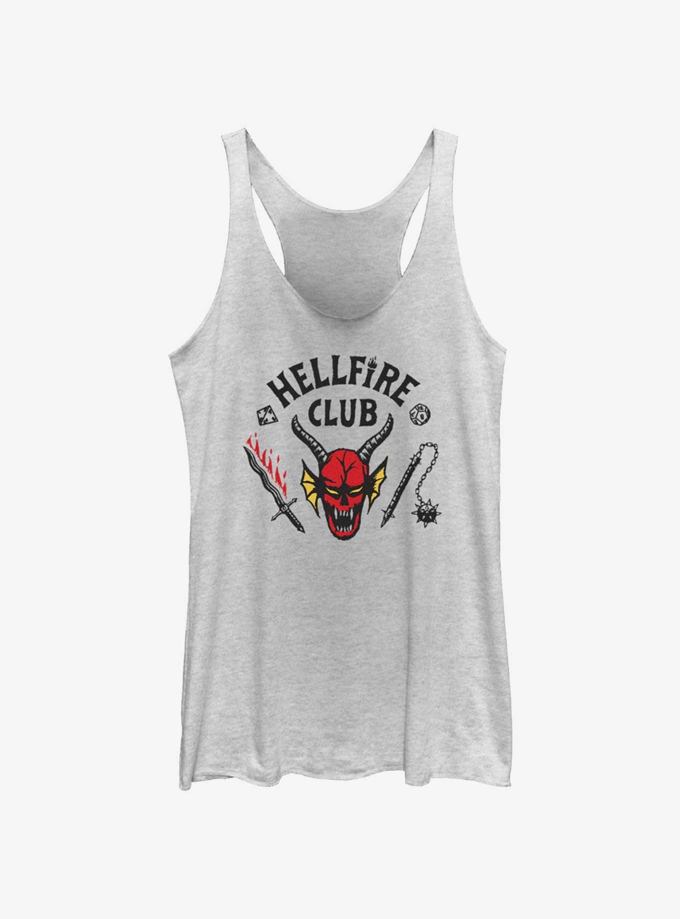 Stranger Things Hellfire Club Logo Girls Tank Top, WHITE HTR, hi-res