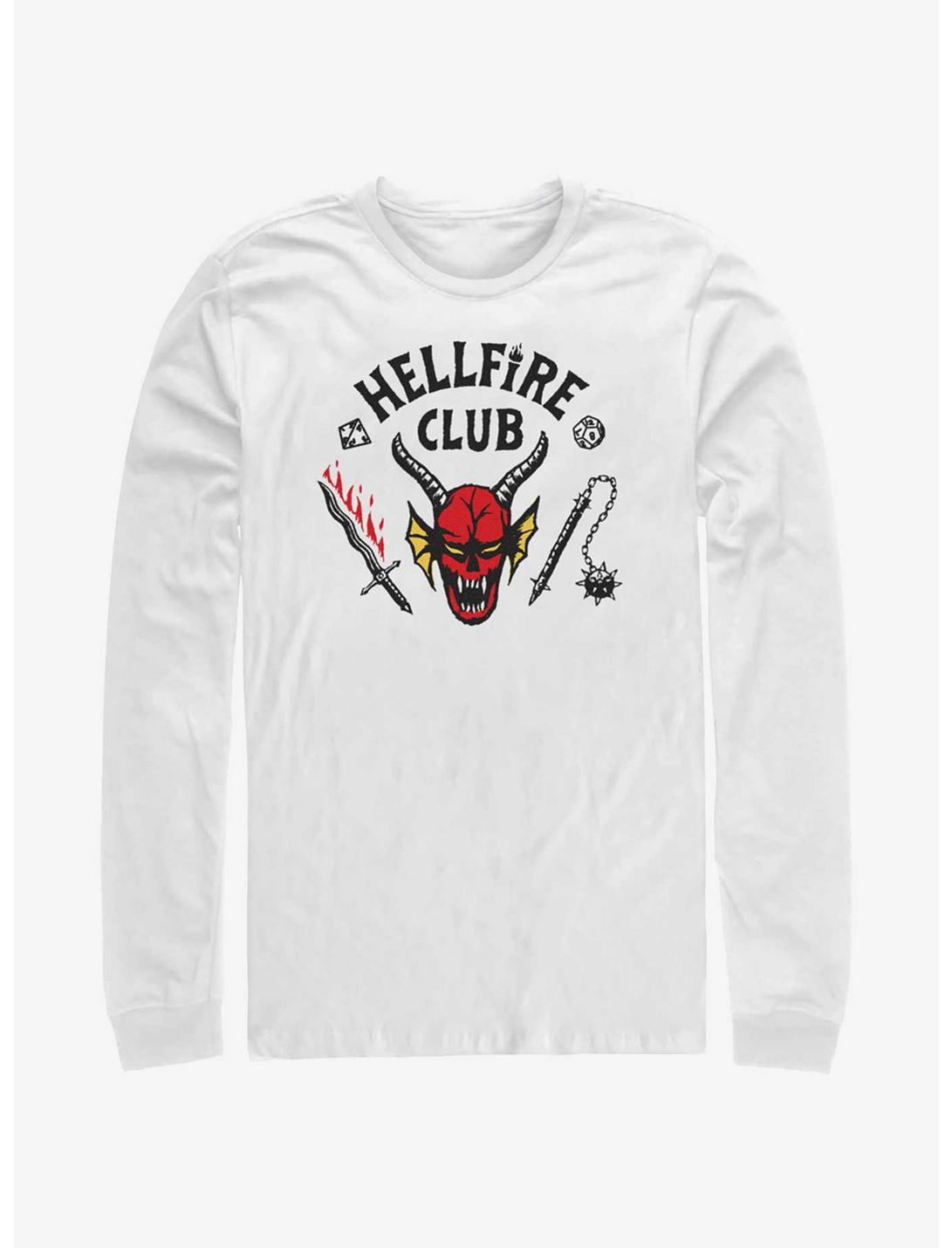 Stranger Things Hellfire Club Logo Long-Sleeve T-Shirt, WHITE, hi-res