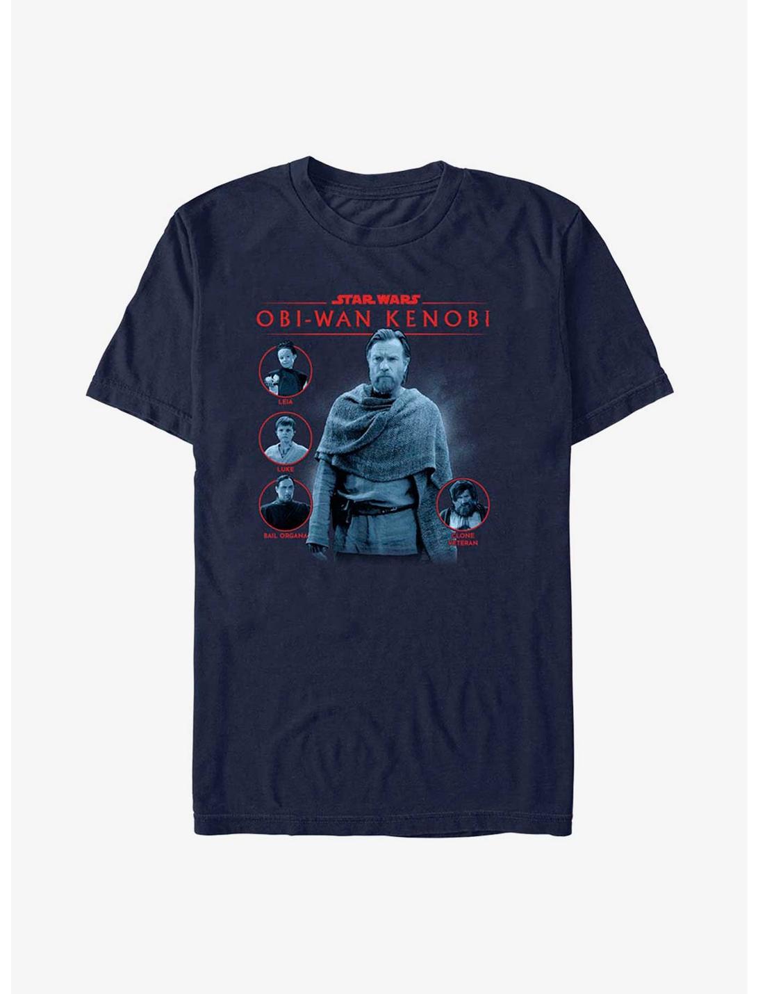 Star Wars Obi-Wan Kenobi Character Circles T-Shirt, NAVY, hi-res