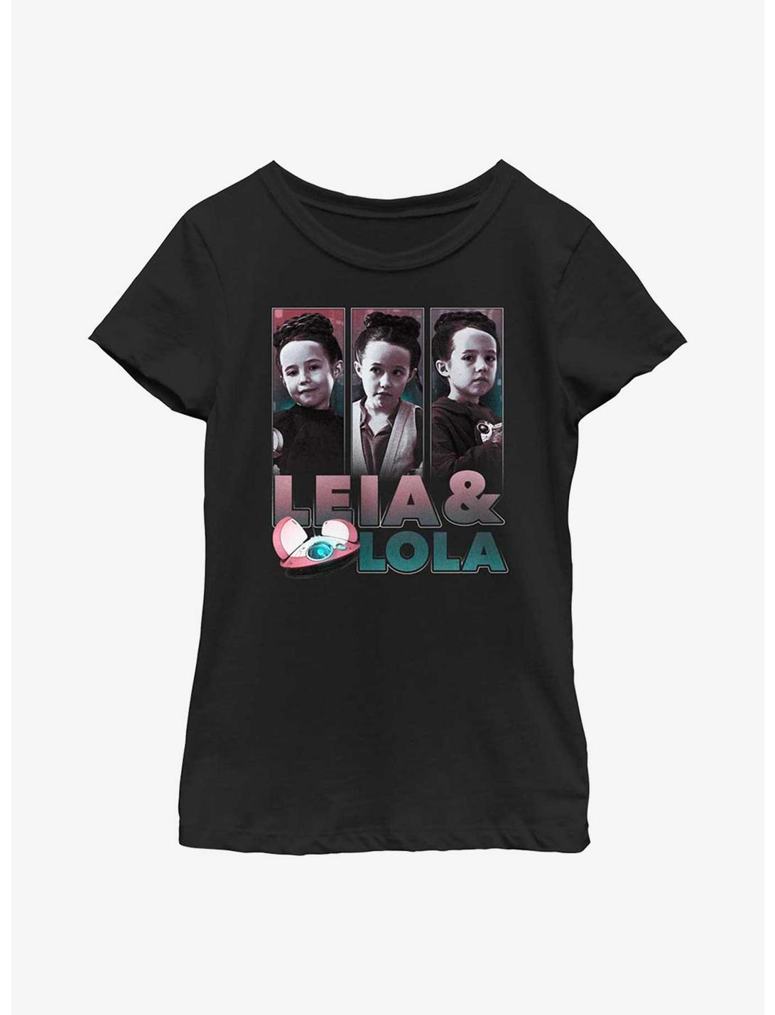 Star Wars Obi-Wan Kenobi Leia & Lola Panels Youth Girls T-Shirt, BLACK, hi-res