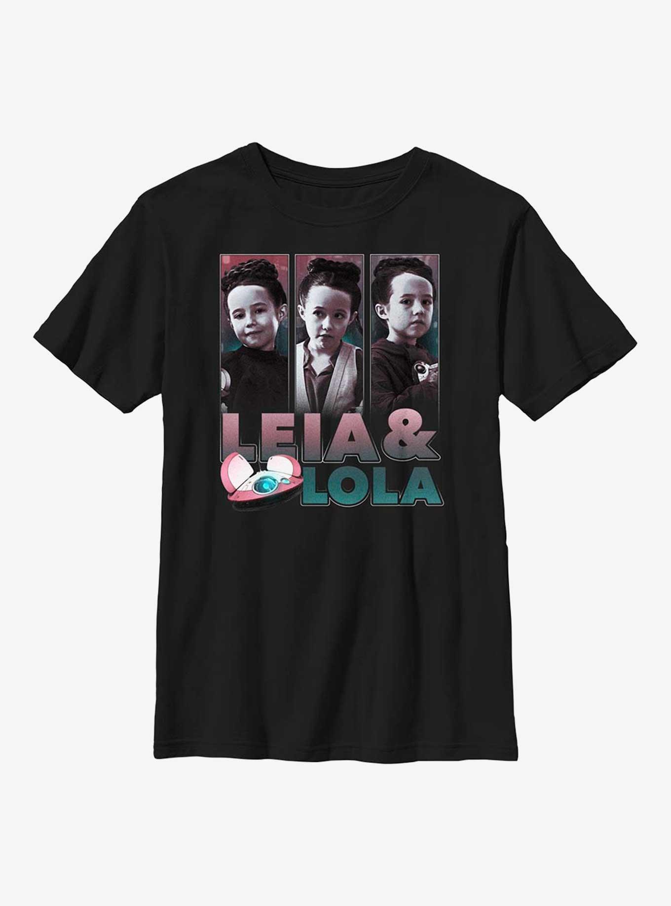 Star Wars Obi-Wan Kenobi Leia & Lola Panels Youth T-Shirt, BLACK, hi-res