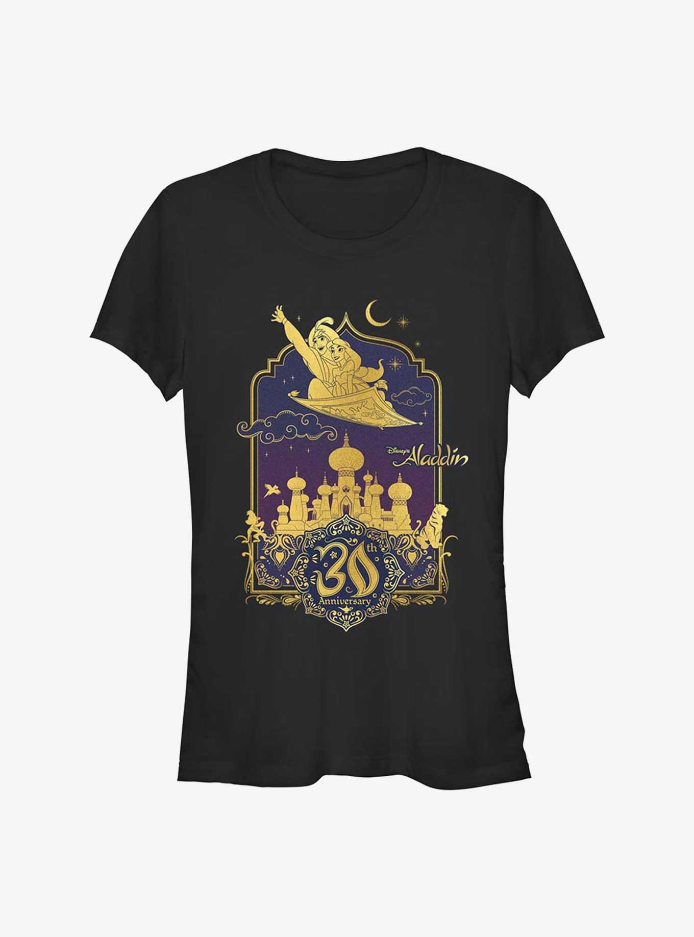 Disney Aladdin & Jasmine Flying 30th Anniversary Girls T-Shirt, BLACK, hi-res