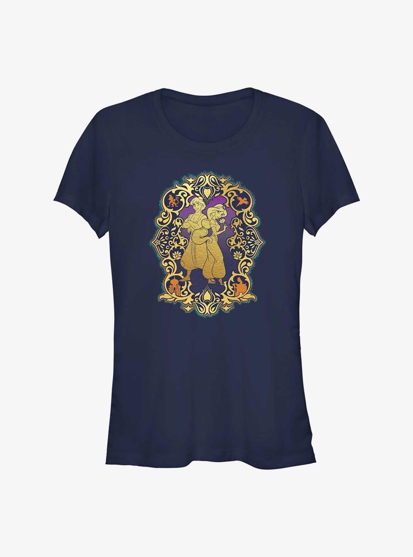 Disney Aladdin Duo Frame Girls T-Shirt, NAVY, hi-res