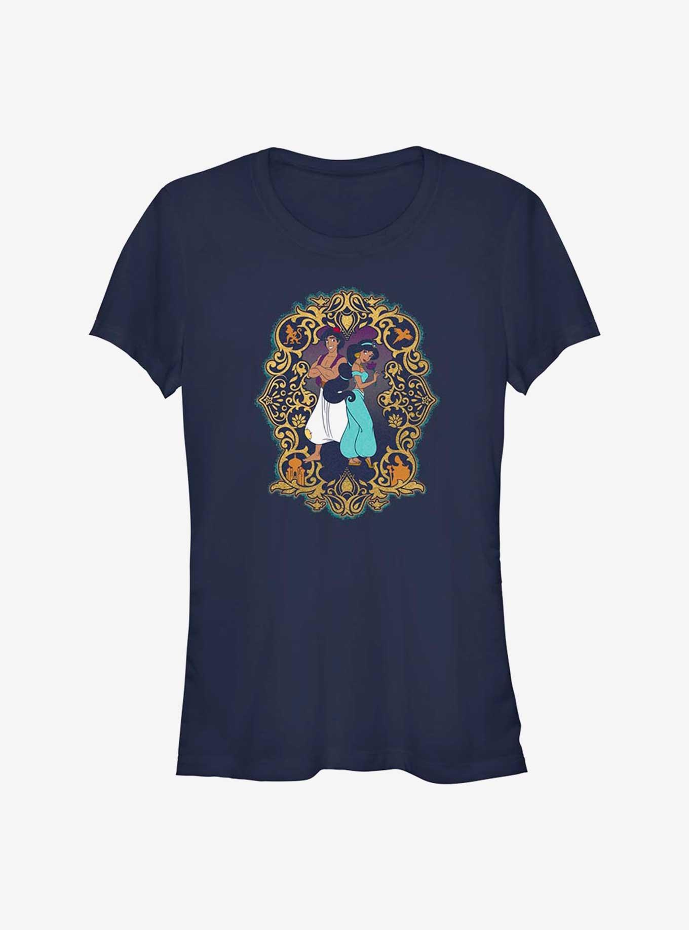 Disney Aladdin Duo Frame Girls T-Shirt, NAVY, hi-res