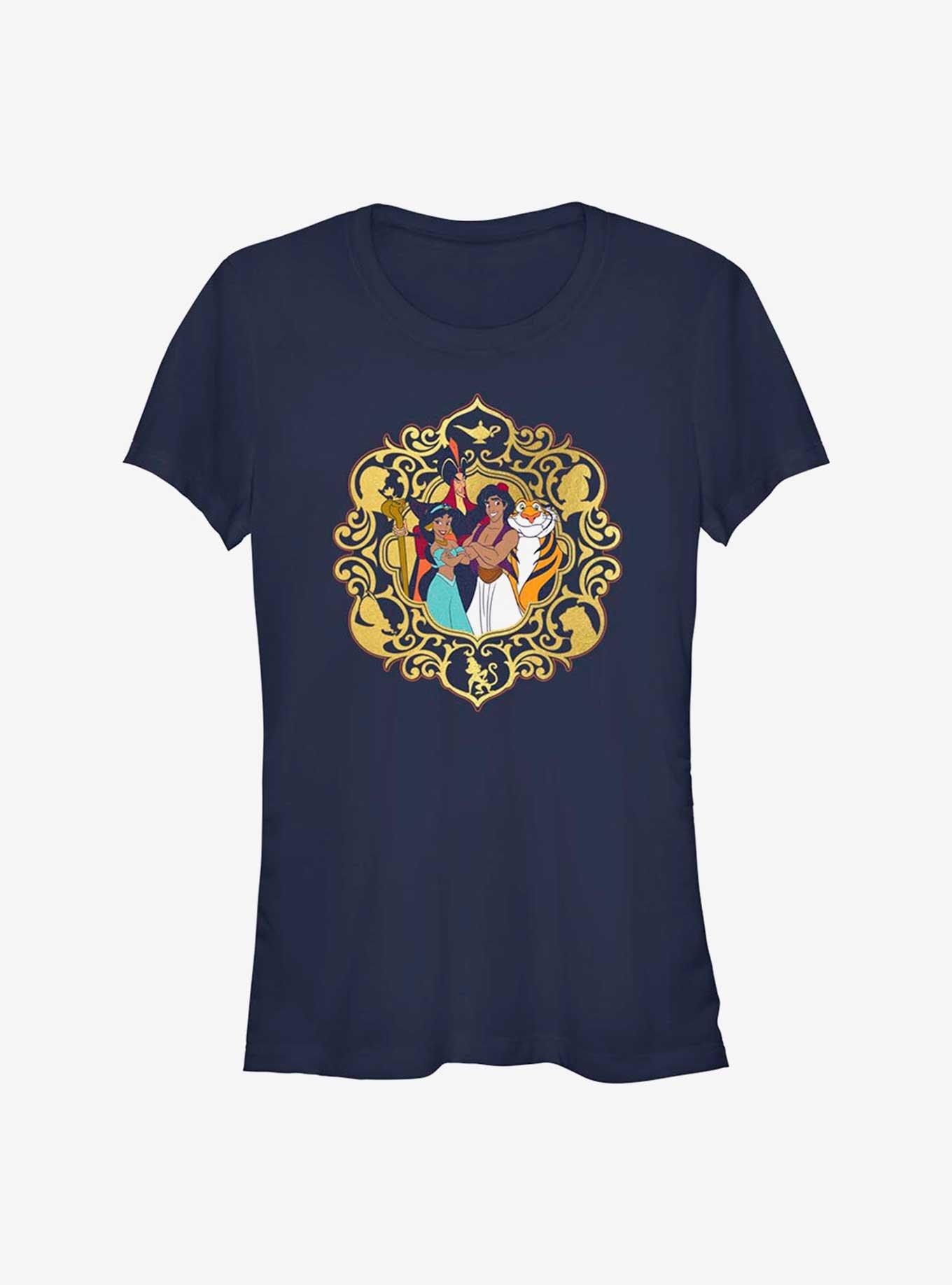 Disney Aladdin Group Together Frame Girls T-Shirt, NAVY, hi-res