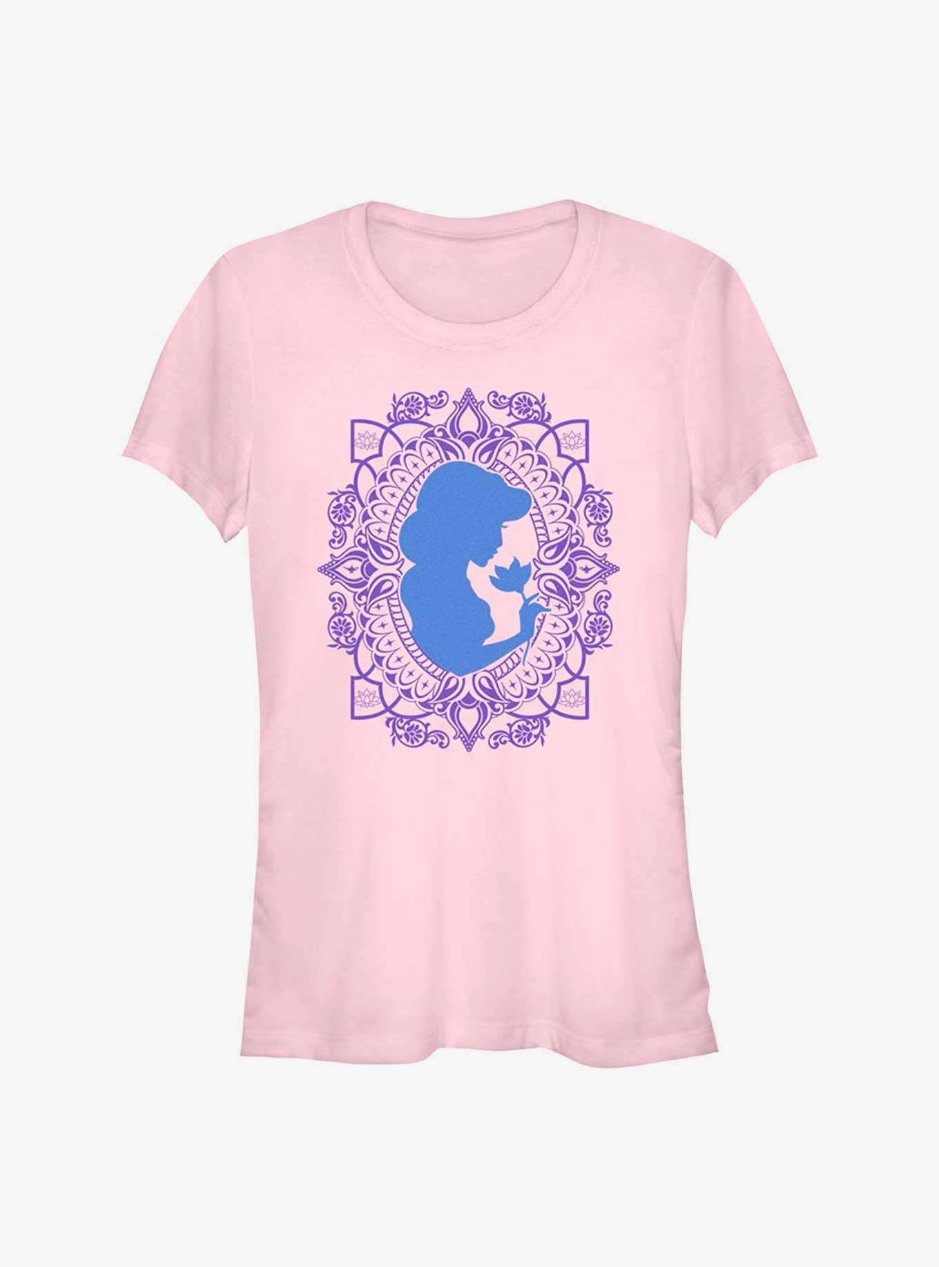 Disney Aladdin Jasmine Flower Frame Silhouette Girls T-Shirt, , hi-res