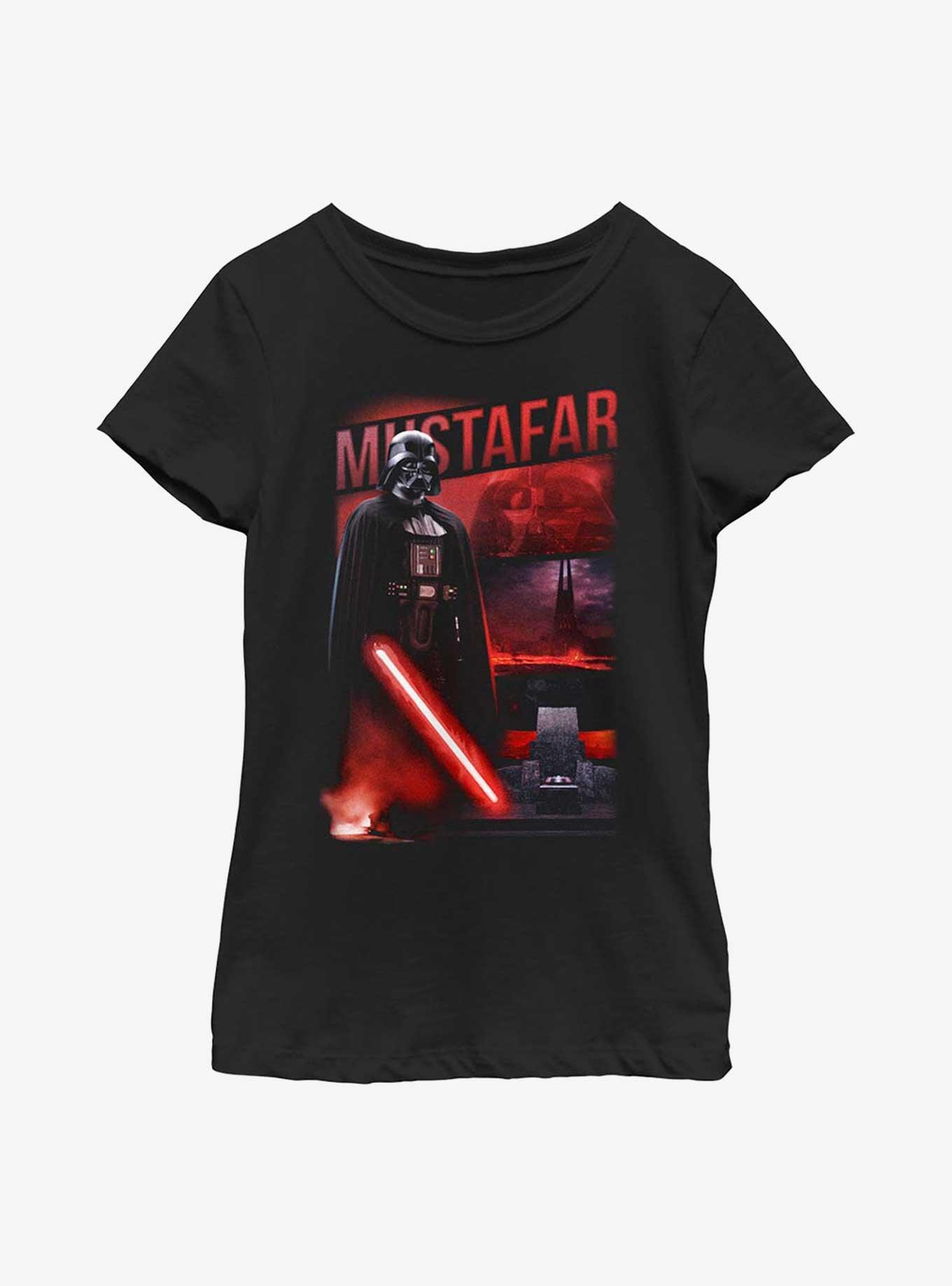 Star Wars Obi-Wan Kenobi Mustafar Darth Vader Youth Girl T-Shirt, BLACK, hi-res