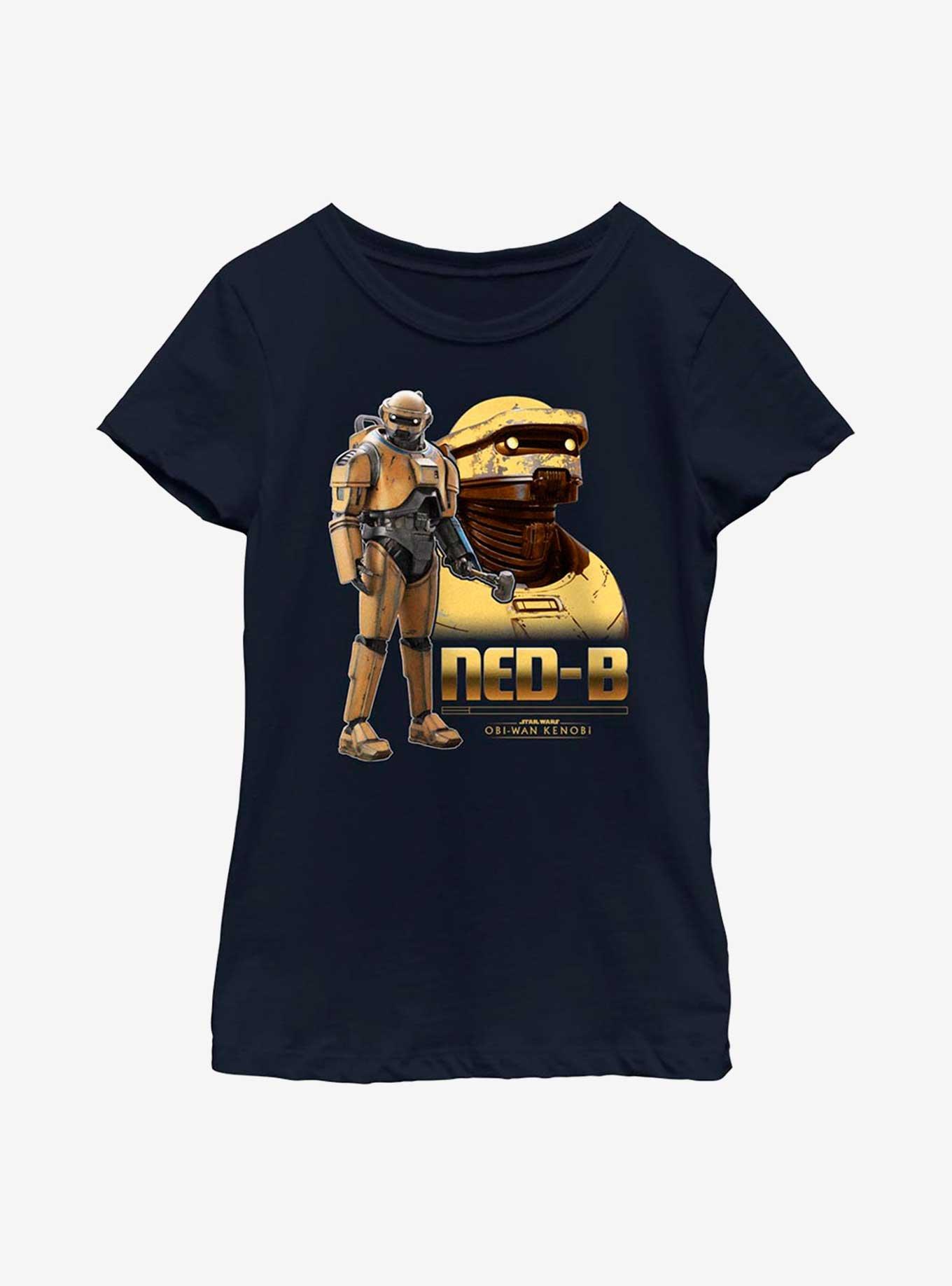 Star Wars Obi-Wan Kenobi NED-B Droid Youth Girl T-Shirt, NAVY, hi-res
