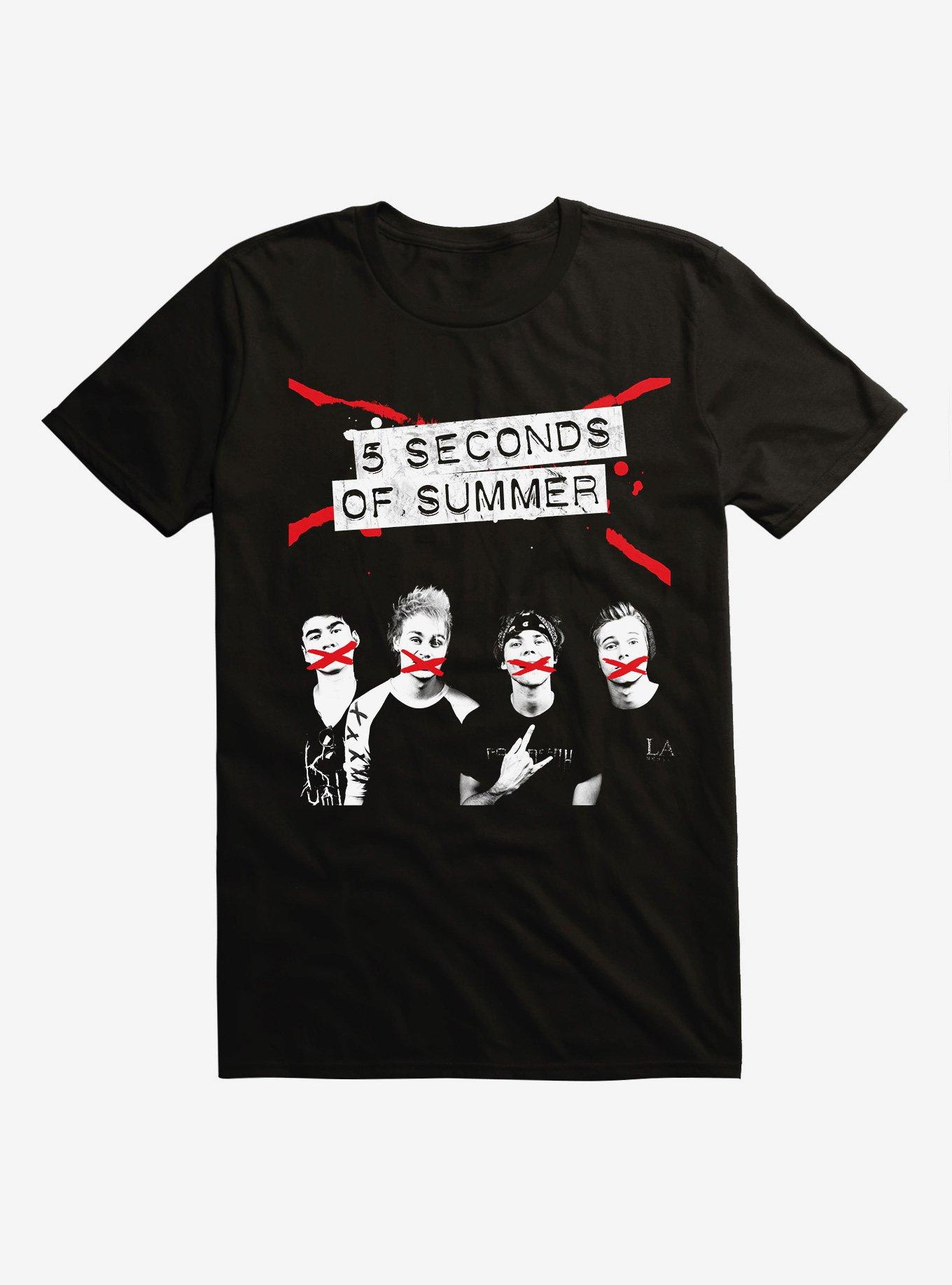 5 Seconds Of Summer Band Photo T-Shirt, BLACK, hi-res