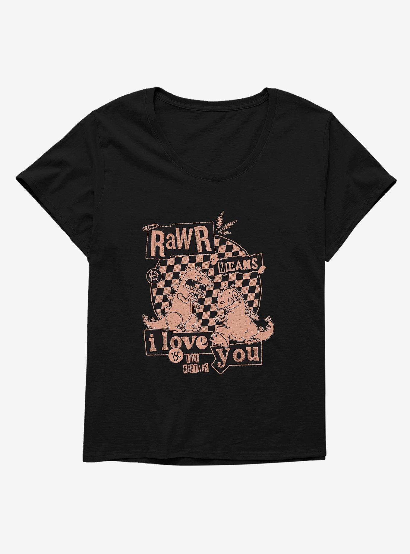 Rugrats Punk Poster Rawr Means I Love You Womens T-Shirt Plus Size, , hi-res