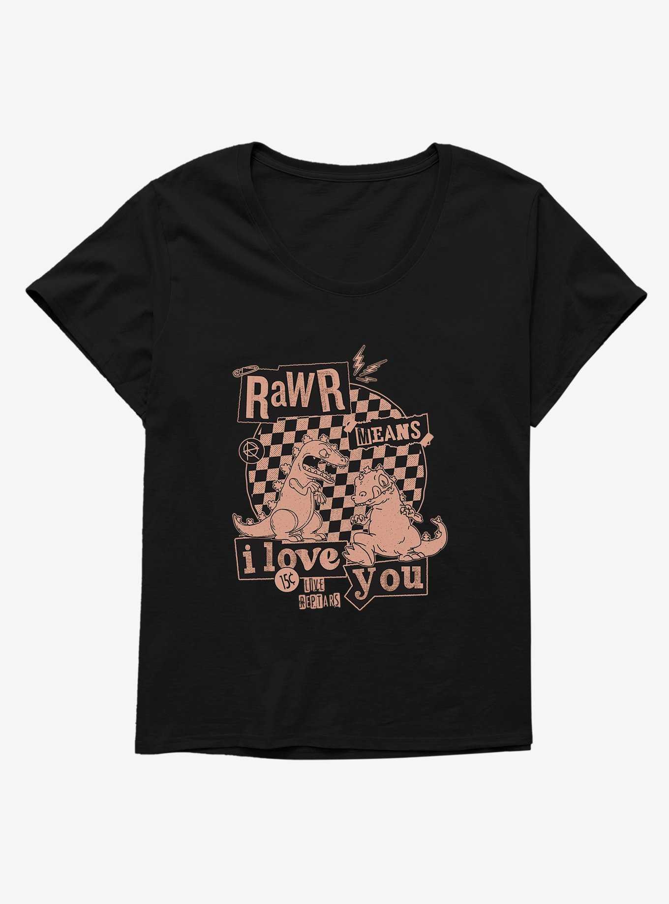 Rugrats Punk Poster Rawr Means I Love You Womens T-Shirt Plus Size, , hi-res