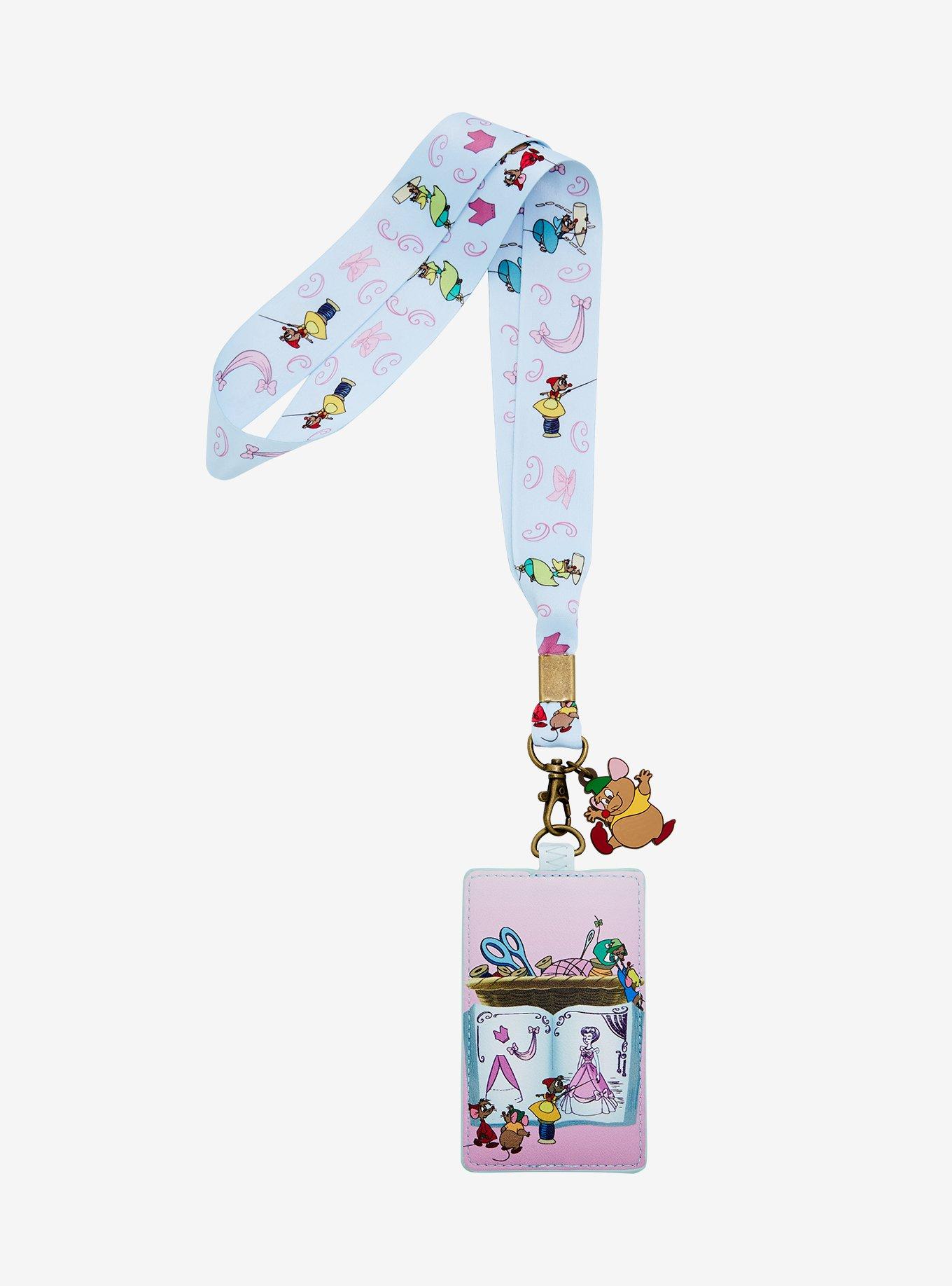 Loungefly Disney Cinderella Dressmaking Lanyard With Cardholder, , hi-res
