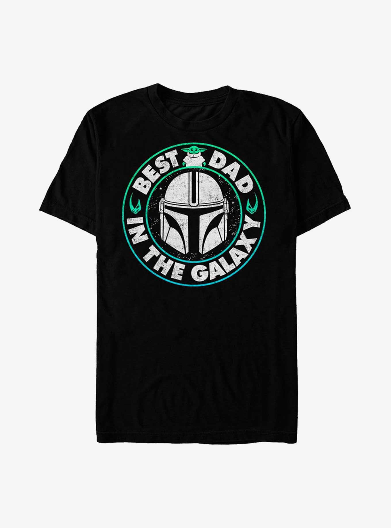 Star Wars The Mandalorian Father's Day Best Galaxy Dad T-Shirt, BLACK, hi-res