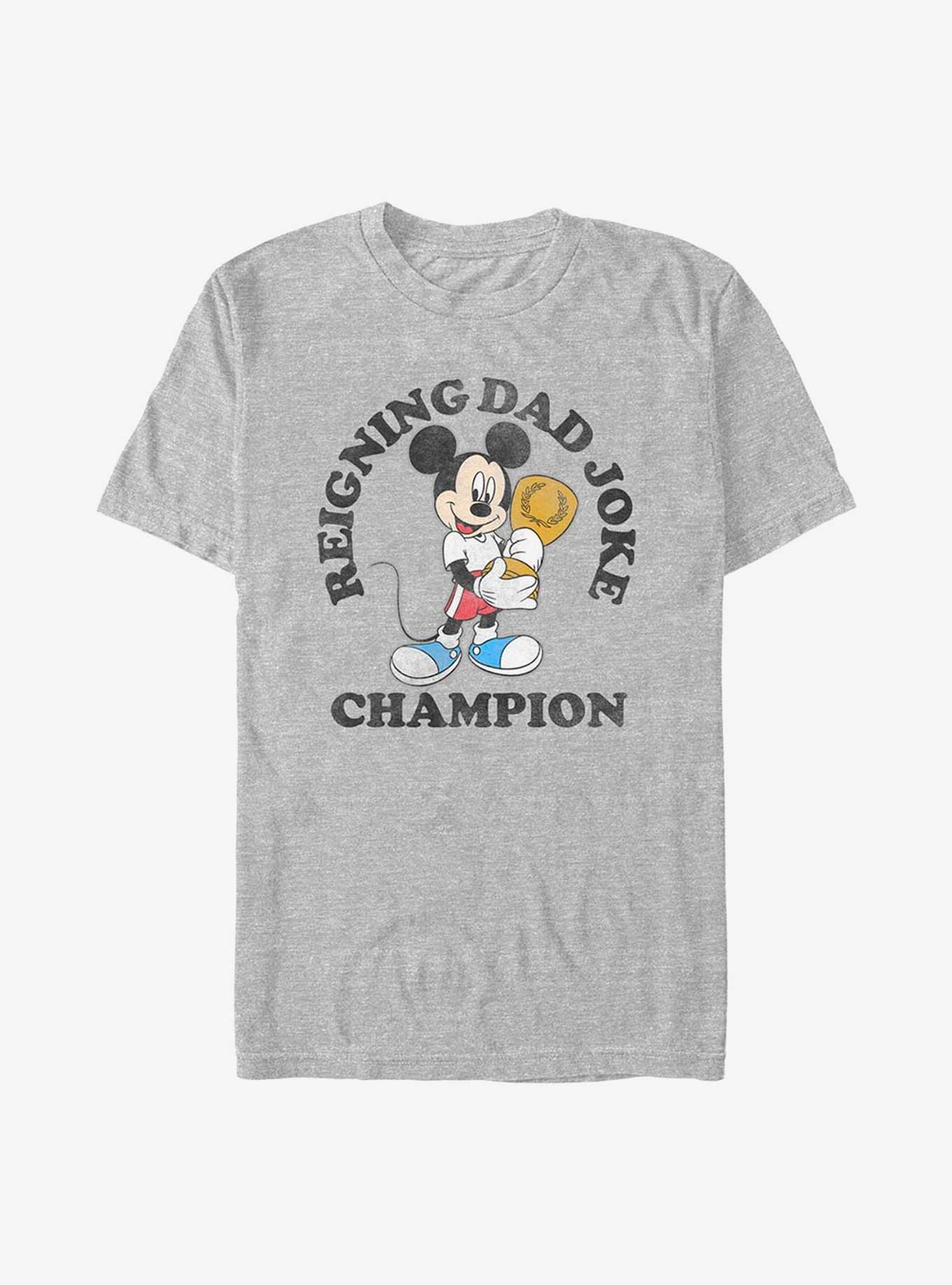 Disney Mickey Mouse Father's Day Dad Joke Champ TShirt GREY Hot Topic