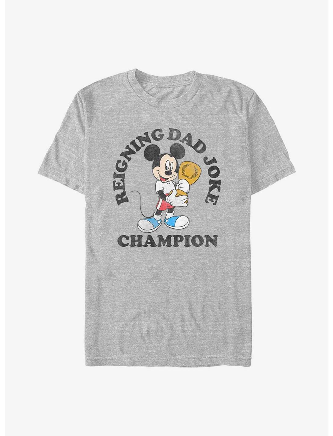 Disney Mickey Mouse Father's Day Dad Joke Champ T-Shirt, ATH HTR, hi-res