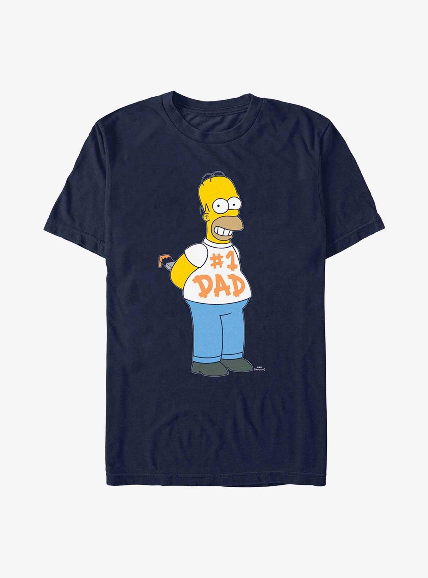 The Simpsons Father's Day Number 1 Dad Homer T-Shirt, , hi-res