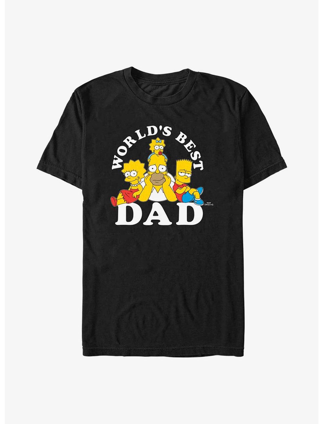 The Simpsons Father's Day World's Best Dad T-Shirt, BLACK, hi-res