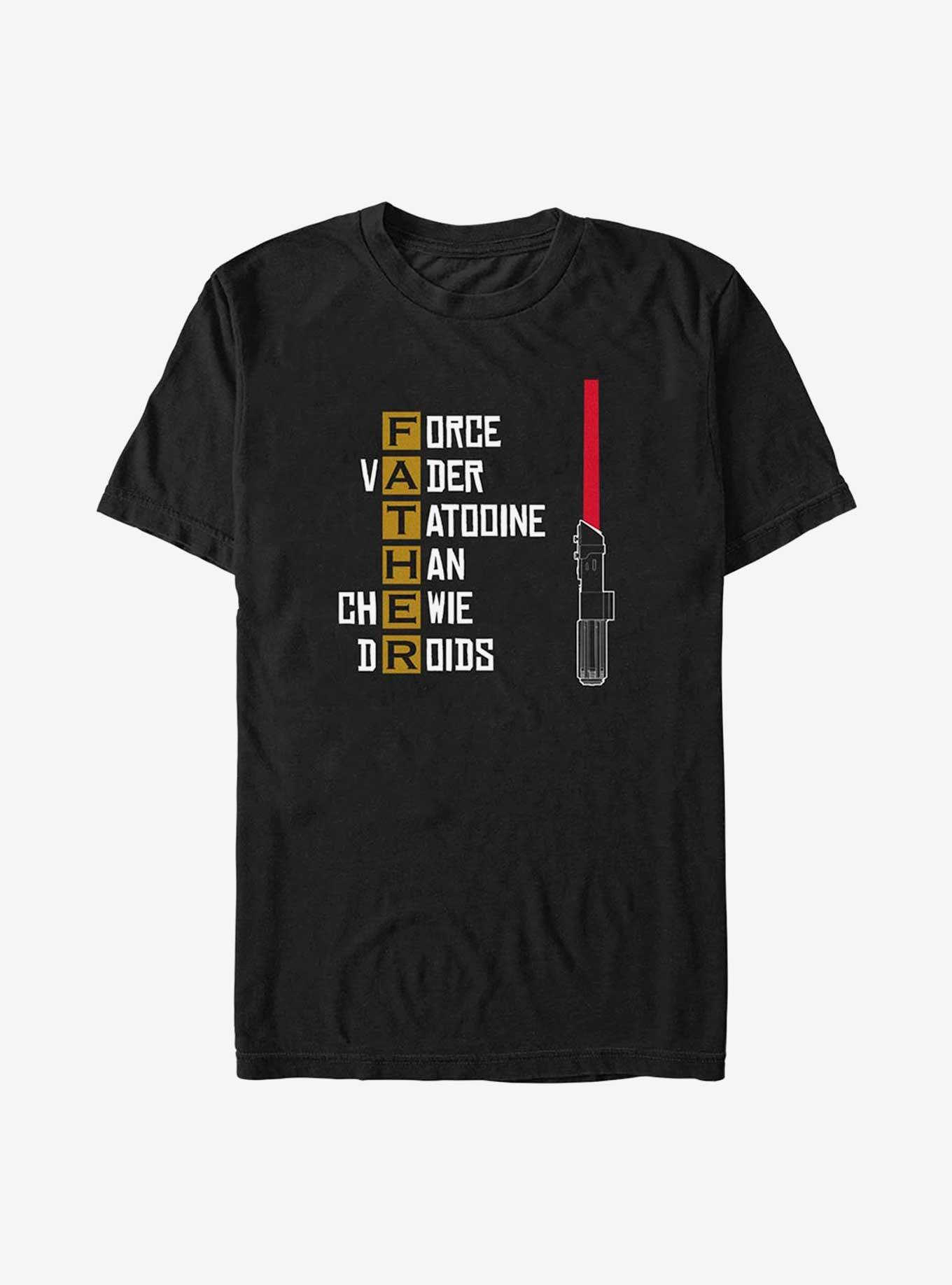 Star Wars Father's Day Father Acronym T-Shirt, BLACK, hi-res