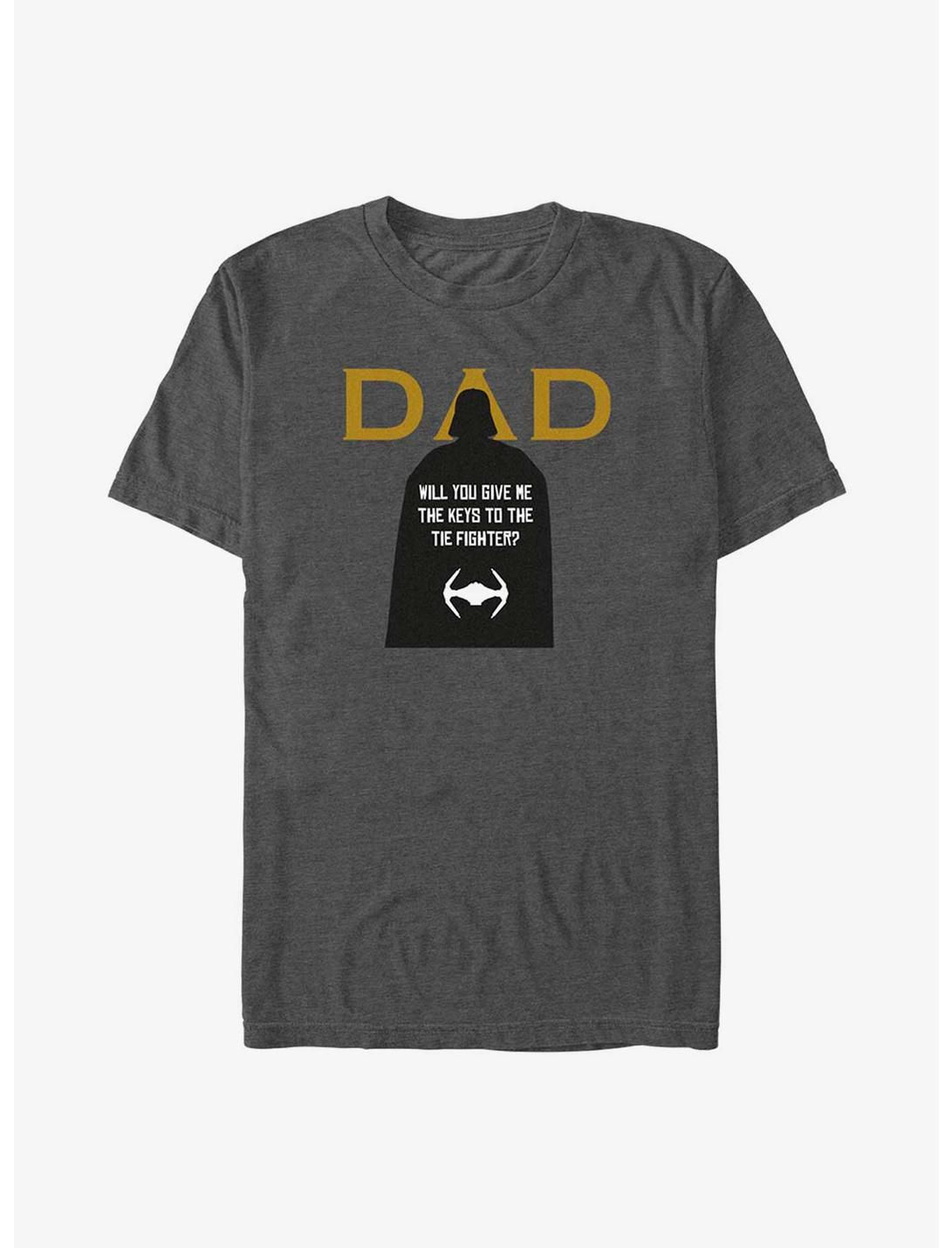 Star Wars Father's Day Keys To Fighter T-Shirt, CHAR HTR, hi-res