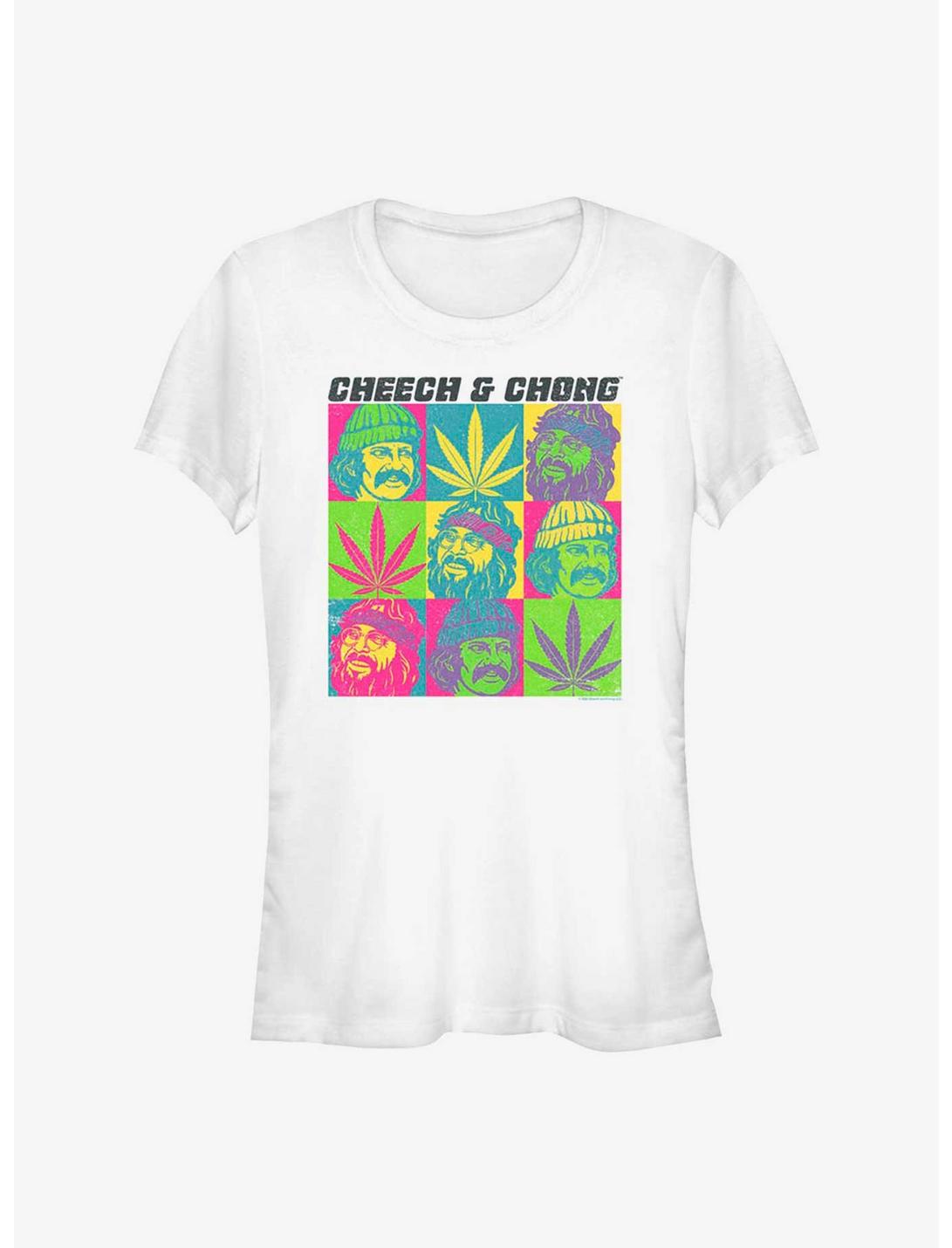 Cheech And Chong Colored Squares Boxup Girls T-Shirt, WHITE, hi-res