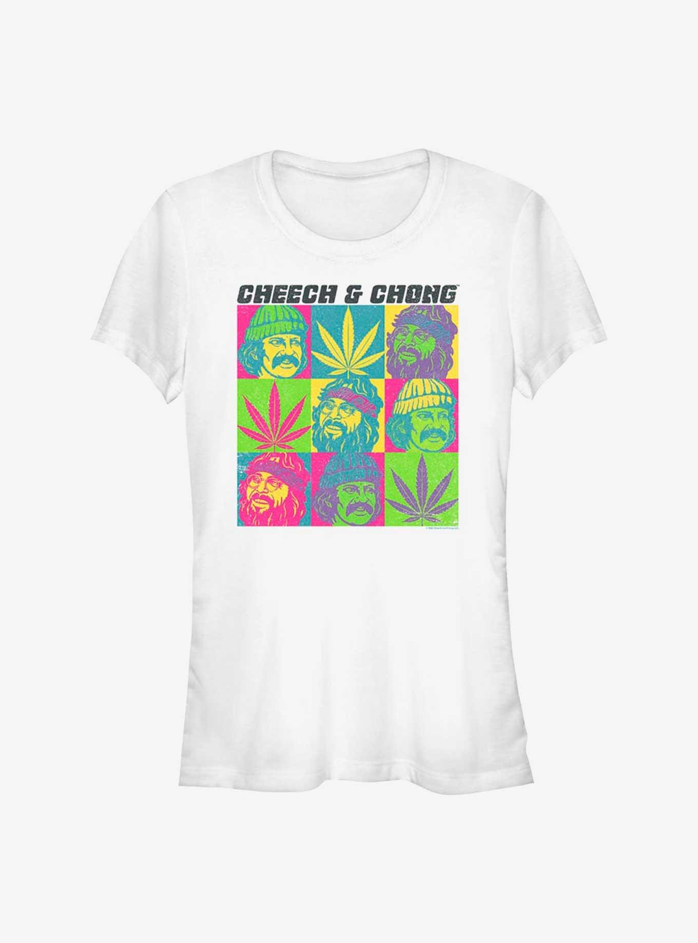 Cheech And Chong Colored Squares Boxup Girls T-Shirt, WHITE, hi-res