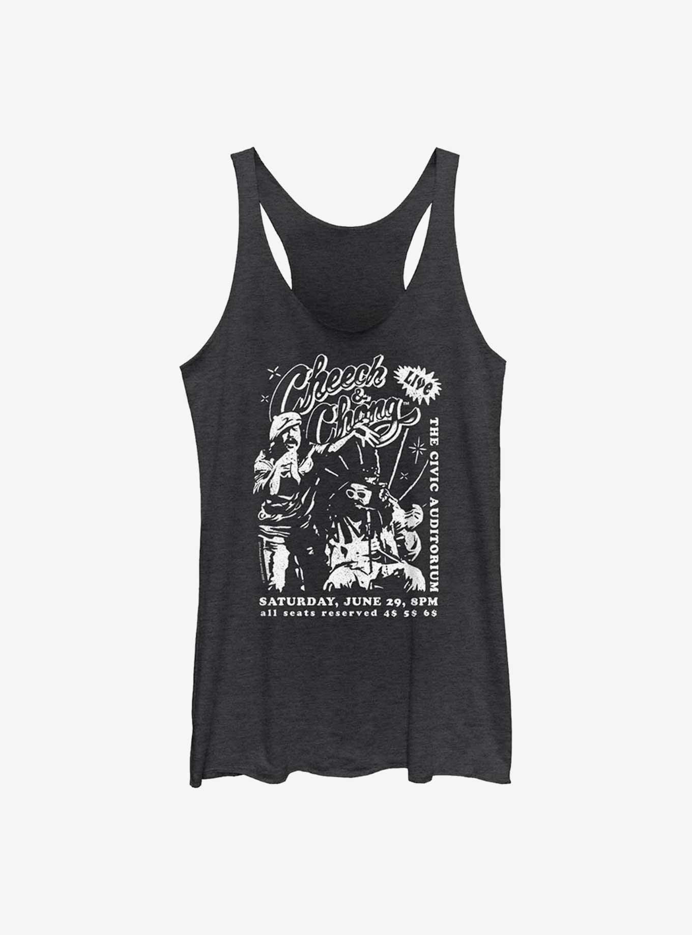 Cheech And Chong Live! Girls Tank, BLK HTR, hi-res
