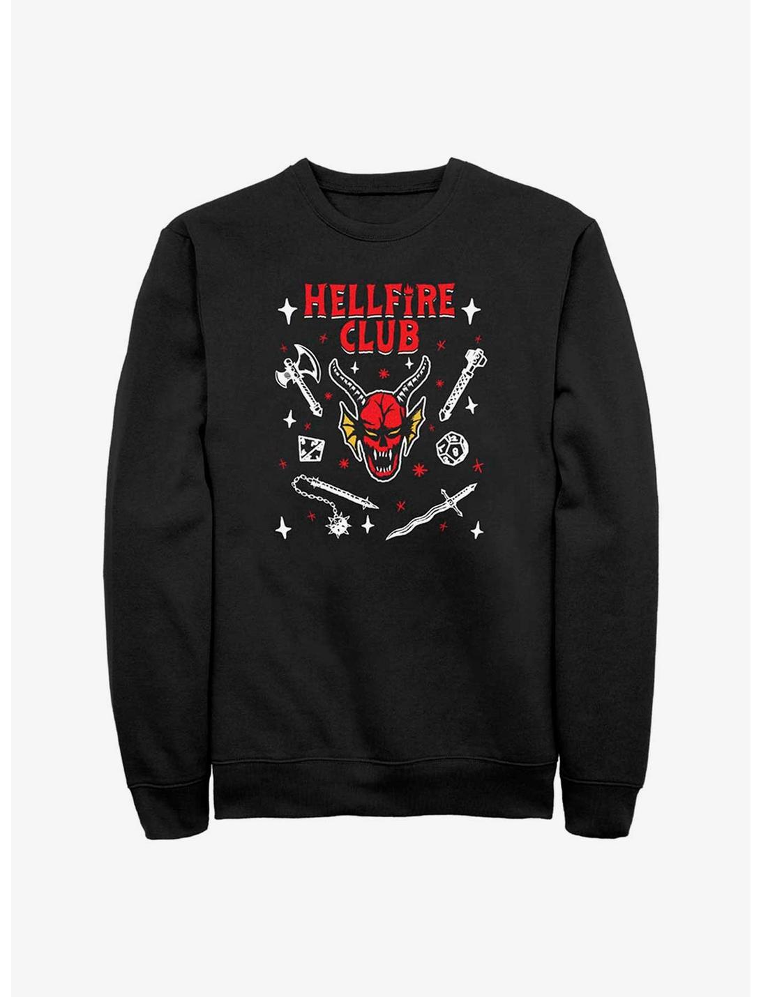 Stranger Things Textbook Hellfire Club Sweatshirt, BLACK, hi-res