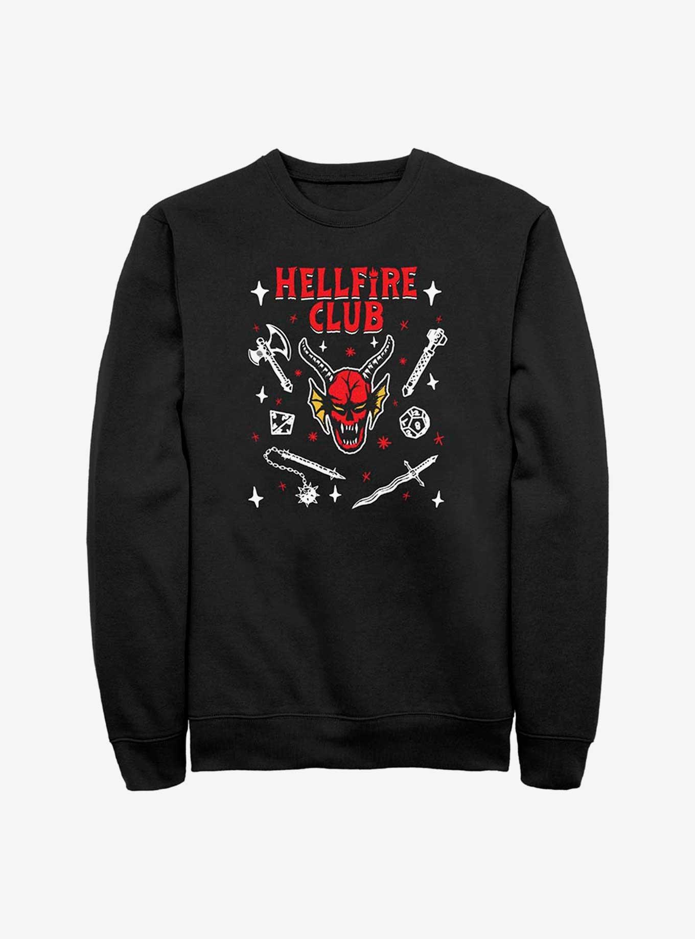 Stranger Things Textbook Hellfire Club Sweatshirt, BLACK, hi-res