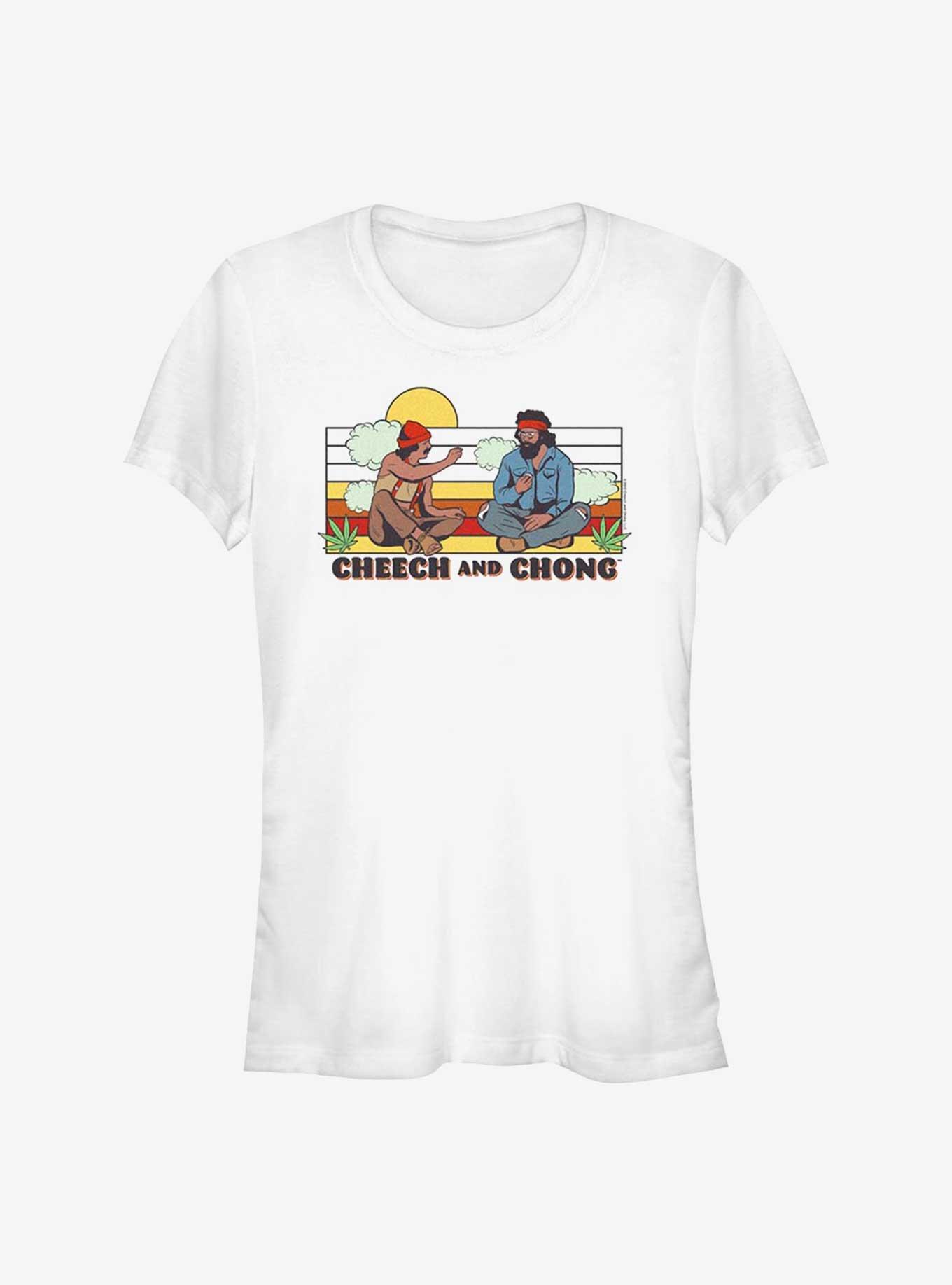 Cheech And Chong Sunset Buds Girls T-Shirt, WHITE, hi-res
