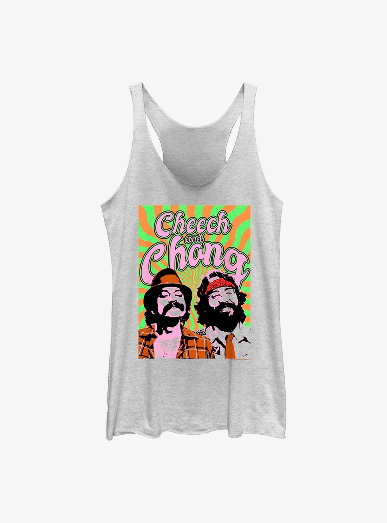 Cheech And Chong Trippy Girls Tank, WHITE HTR, hi-res