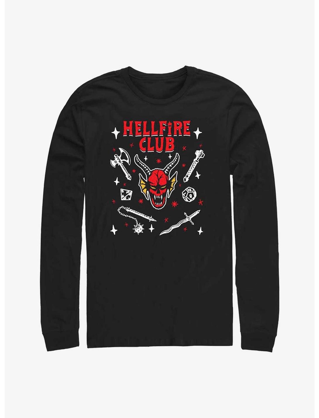 Stranger Things Hellfire Club Long Sleeve T-Shirt, BLACK, hi-res
