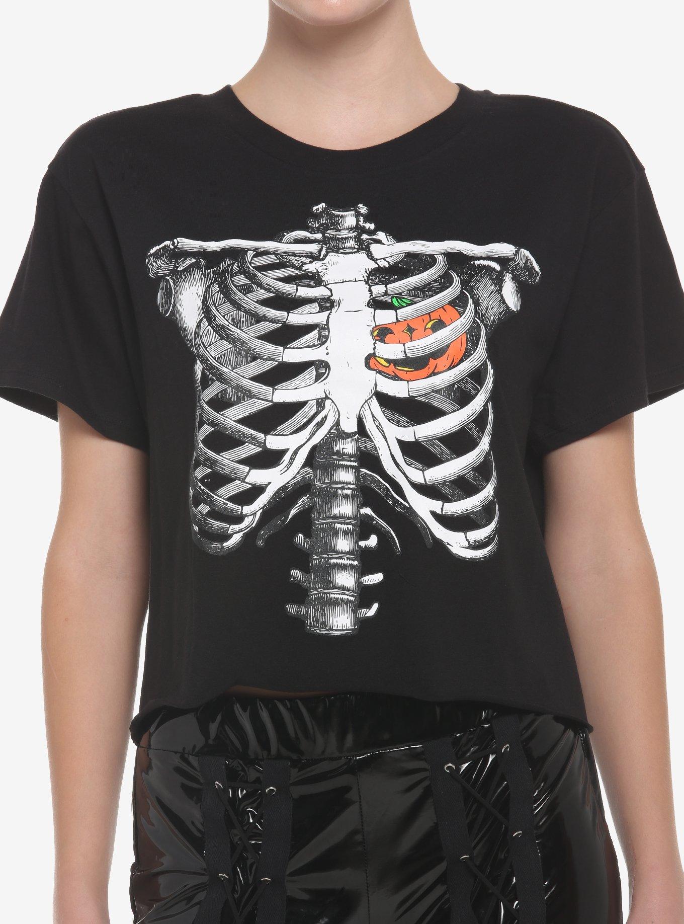 Pumpkin Heart Girls Crop T-Shirt, MULTI, hi-res