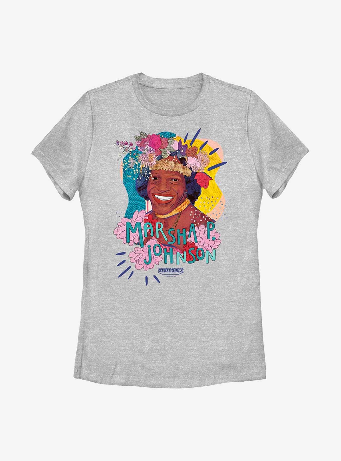 Rebel Girls Marsha P. Johnson Portrait Womens T-Shirt, ATH HTR, hi-res