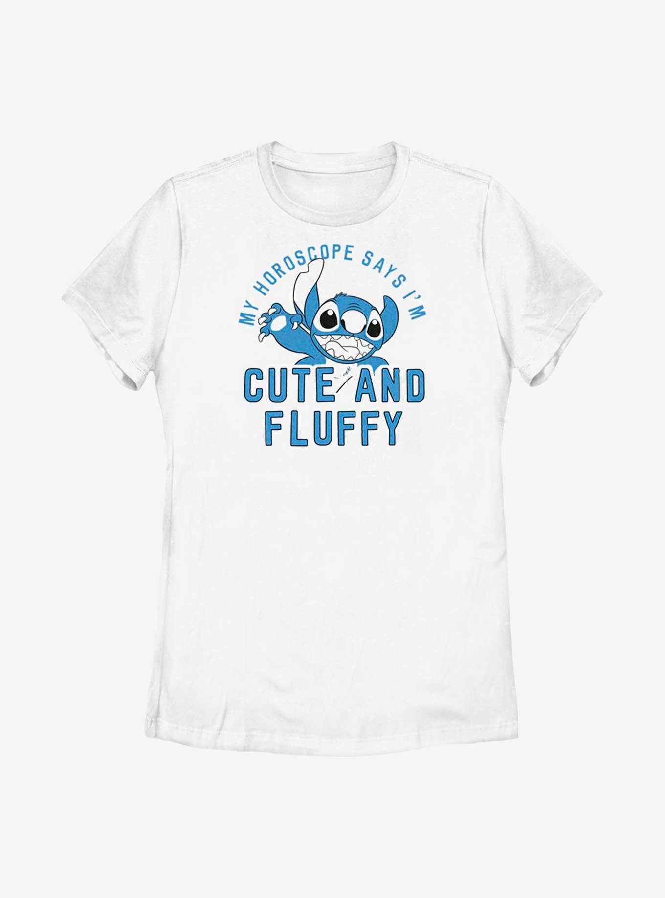 Disney Lilo And Stitch Fluffy Horoscope Womens T-Shirt, WHITE, hi-res