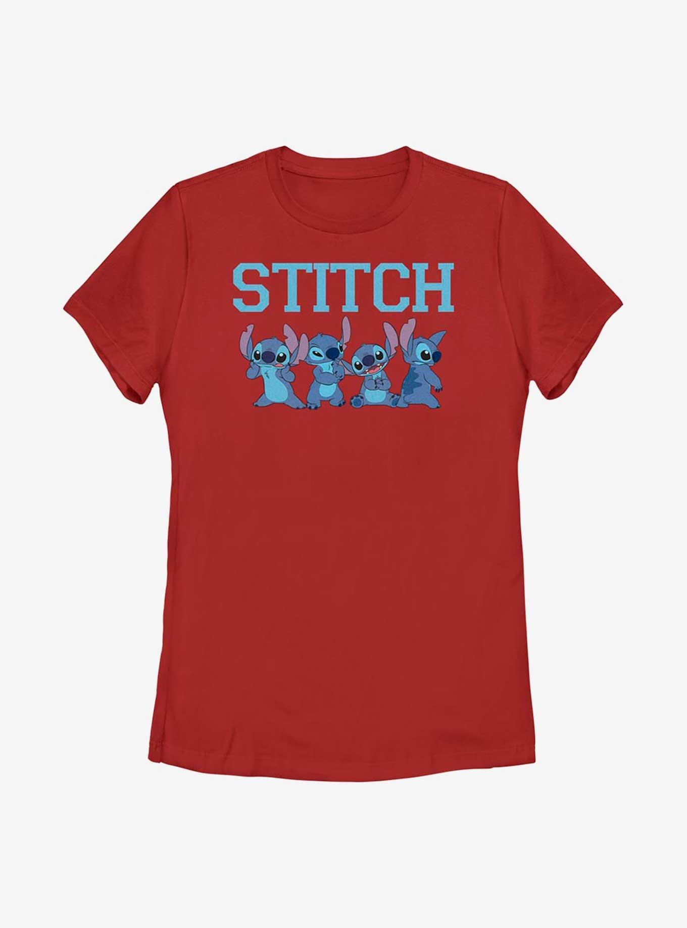 Disney Lilo And Stitch Happy Stitch Womens T-Shirt, RED, hi-res