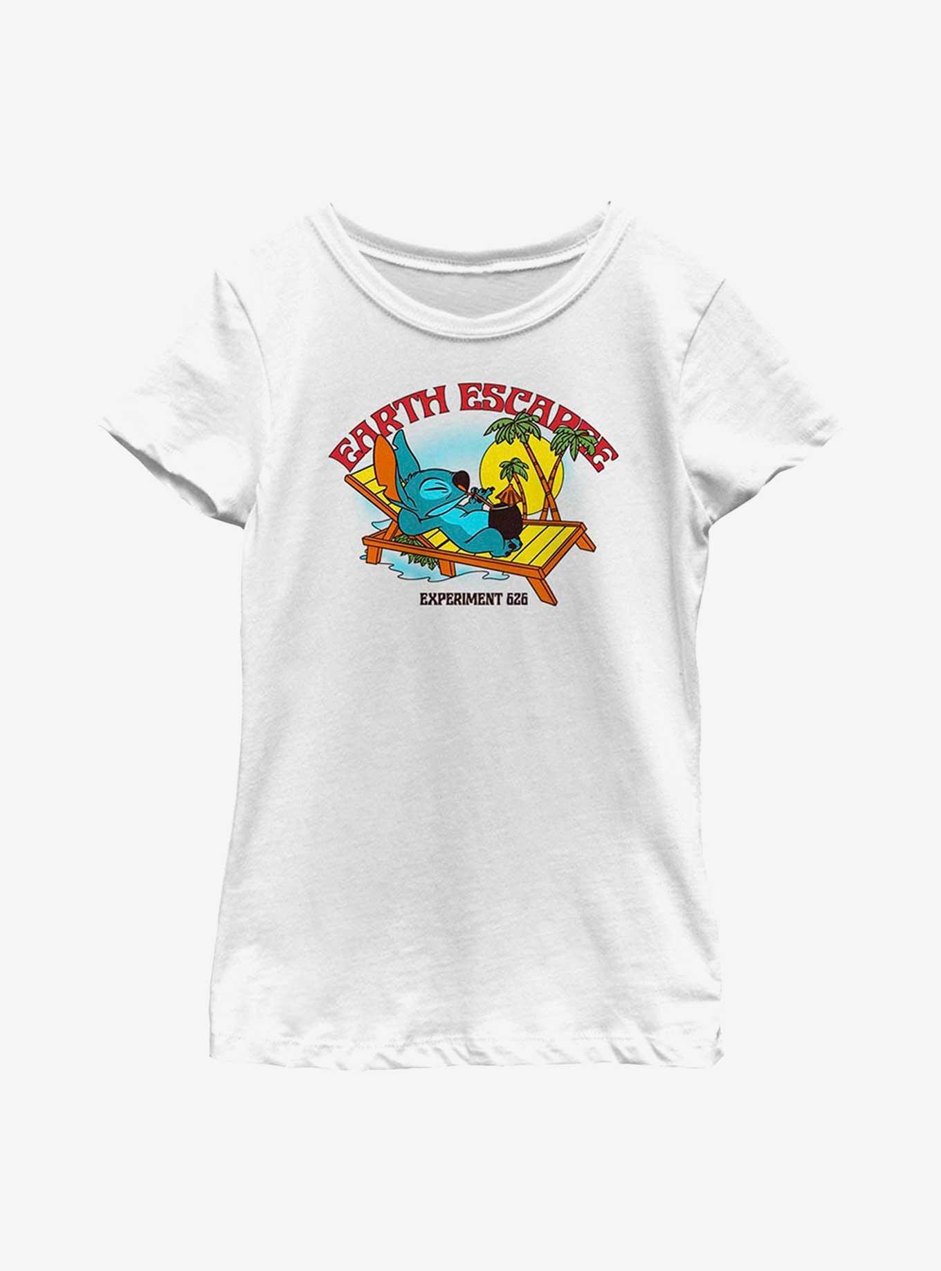 Disney Lilo And Stitch Lazy Stitch Youth Girls T-Shirt, WHITE, hi-res