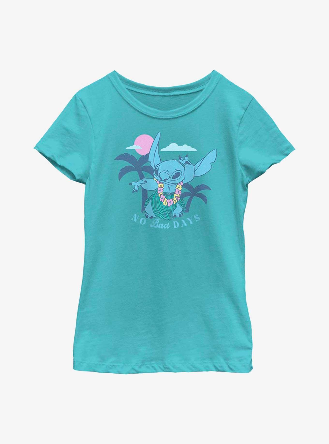 Disney Lilo And Stitch No Bad Days Youth Girls T-Shirt, TAHI BLUE, hi-res