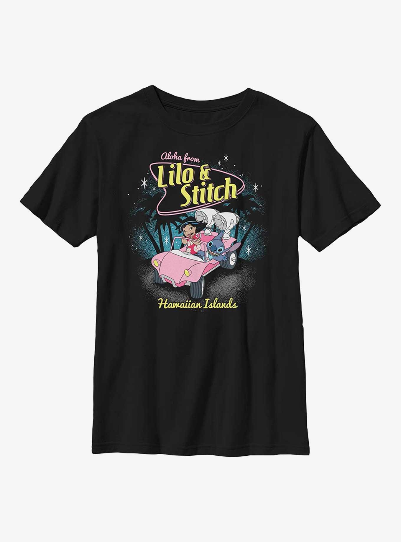 Disney Lilo And Stitch 50s Stitch Youth T-Shirt, BLACK, hi-res