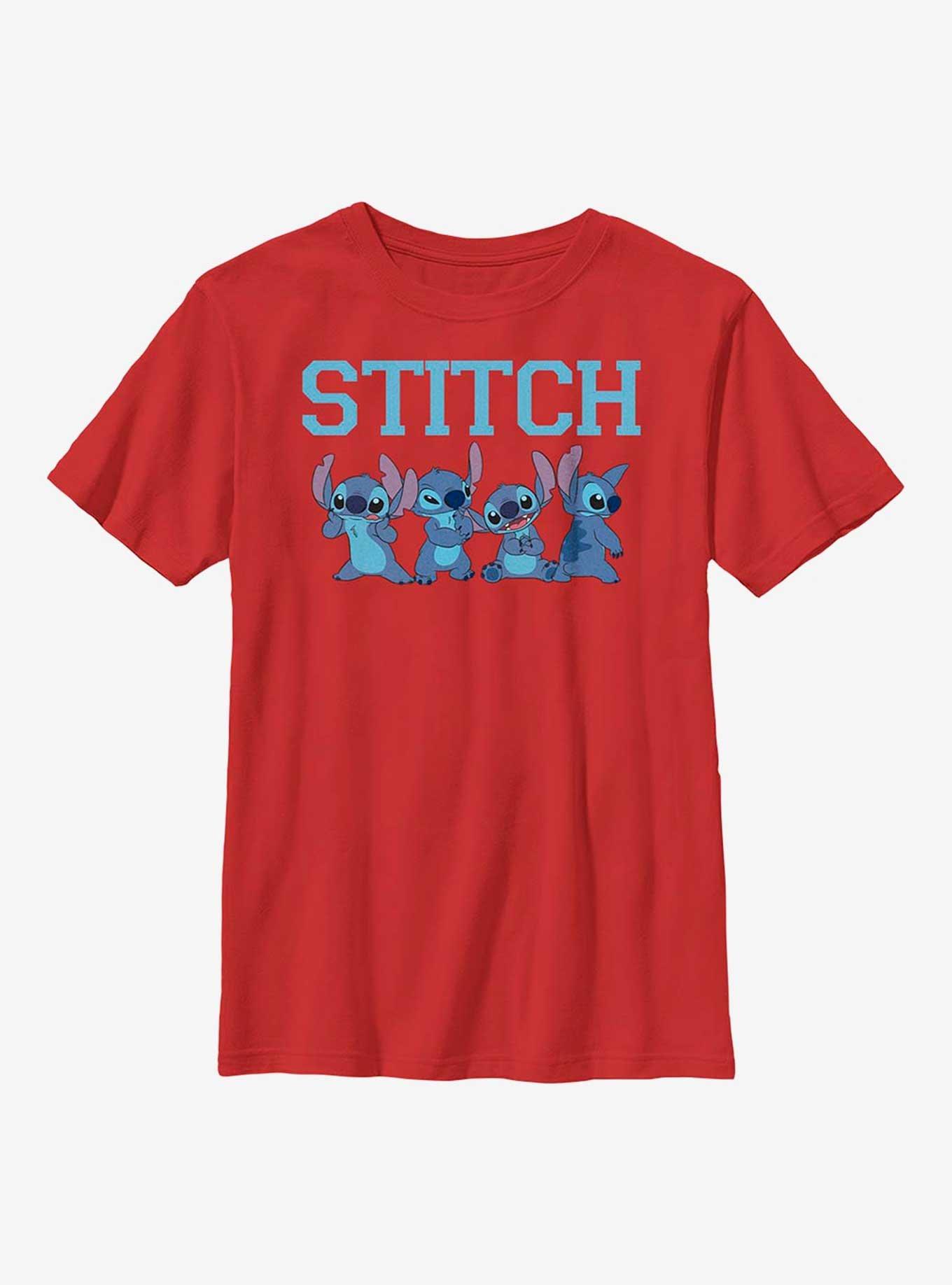 Disney Lilo And Stitch Happy Stitch Youth T-Shirt, RED, hi-res